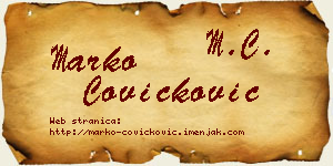 Marko Čovičković vizit kartica